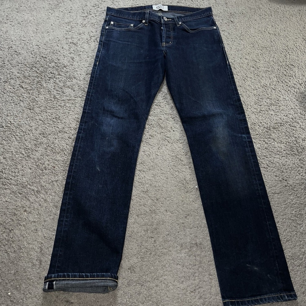 Naked & Famous WeirdGuy Selvedge Denim Jeans Indigo Raw Size 32x32 Tapered